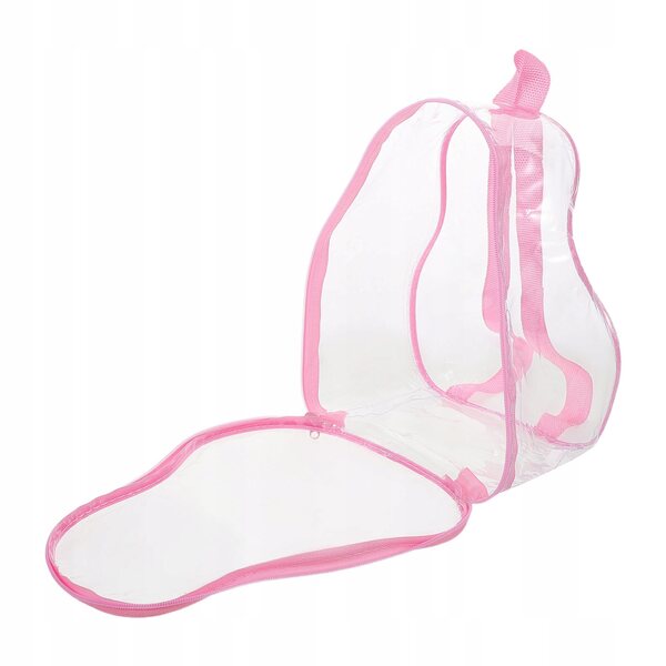 Organizer trasparente rosa per mini bambole a forma di zucca 22x16x11 cm