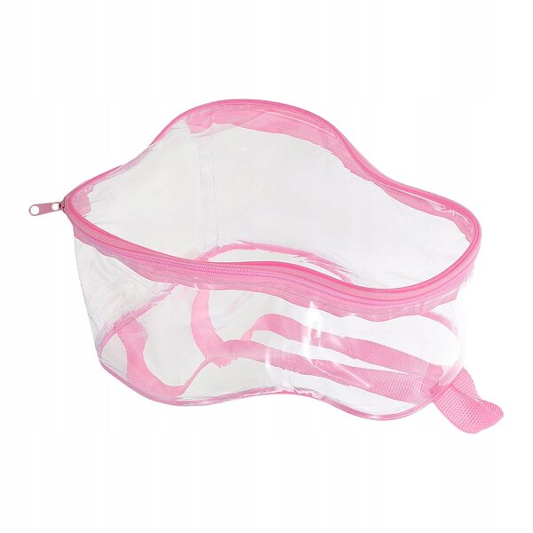 Transparenter rosa Organizer für kürbisförmige Minipuppen 22x16x11 cm