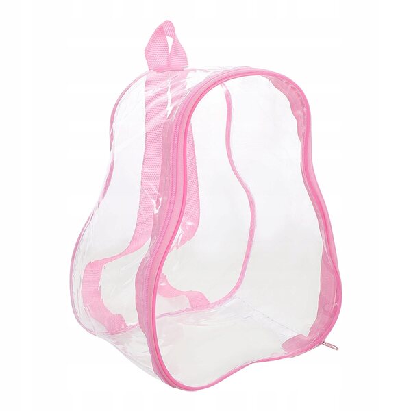 Transparenter rosa Organizer für kürbisförmige Minipuppen 22x16x11 cm