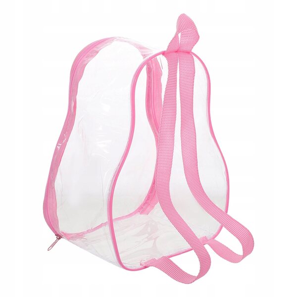 Transparenter rosa Organizer für kürbisförmige Minipuppen 22x16x11 cm