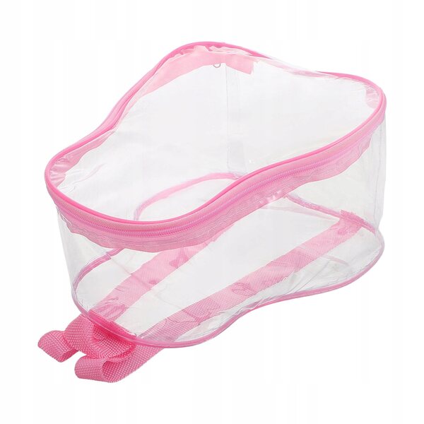 Transparenter rosa Organizer für kürbisförmige Minipuppen 22x16x11 cm