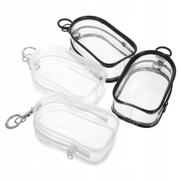 4 transparente Taschen für Minifiguren mit Schlüsselhalter, praktisch und vielseitig
