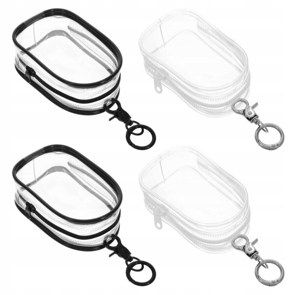 4 transparente Taschen für Minifiguren mit Schlüsselhalter, praktisch und vielseitig
