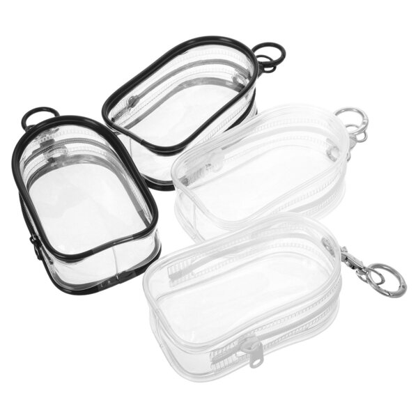 4 transparente Taschen für Minifiguren mit Schlüsselhalter, praktisch und vielseitig