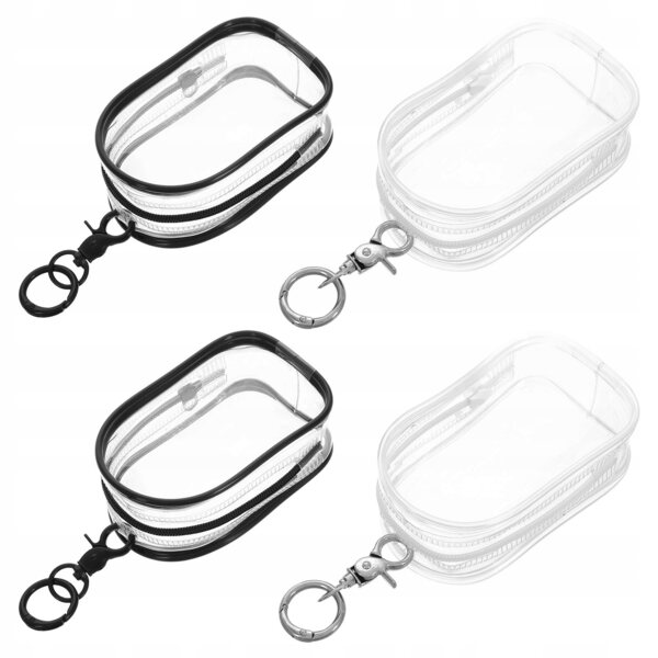 4 transparente Taschen für Minifiguren mit Schlüsselhalter, praktisch und vielseitig