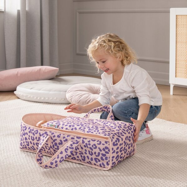 Howa Torf für Leo-Puppen 48 cm mit Purple Panther-Aufdruck – Zubehör für Puppen und Stofftiere