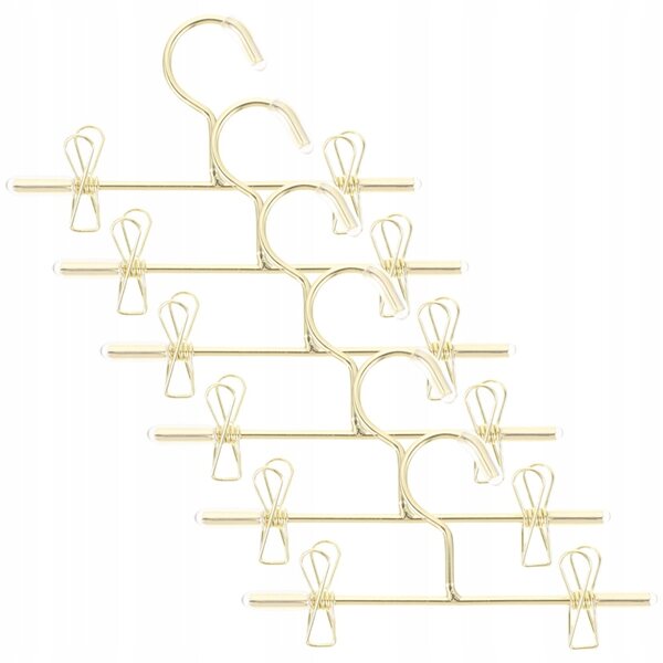 6 Mini-Goldmetallic-Kleiderbügel für Puppenkleidung 7,5 cm