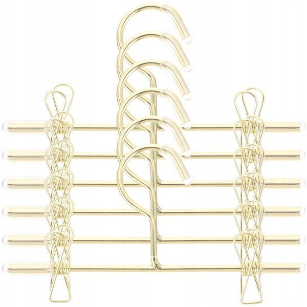 6 Mini-Goldmetallic-Kleiderbügel für Puppenkleidung 7,5 cm