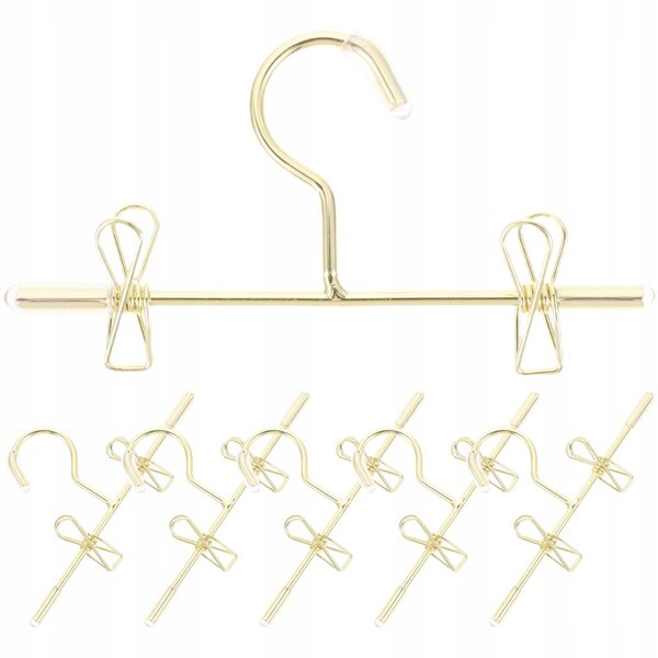 6 Mini-Goldmetallic-Kleiderbügel für Puppenkleidung 7,5 cm