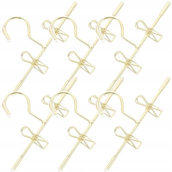 6 Mini-Goldmetallic-Kleiderbügel für Puppenkleidung 7,5 cm