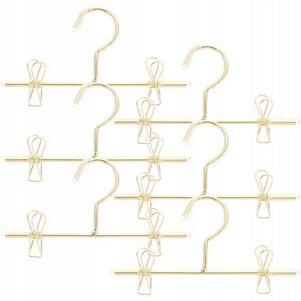 6 Mini-Goldmetallic-Kleiderbügel für Puppenkleidung 7,5 cm