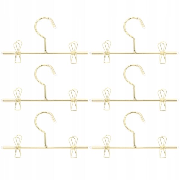 6 Mini-Goldmetallic-Kleiderbügel für Puppenkleidung 7,5 cm