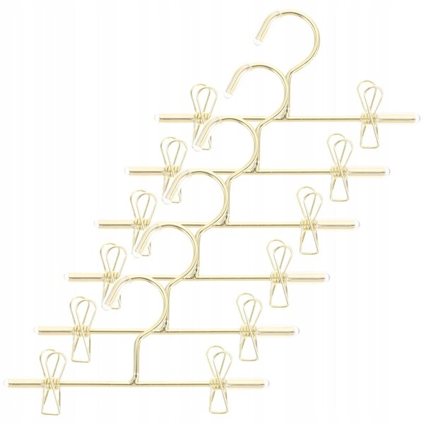 6 Mini-Goldmetallic-Kleiderbügel für Puppenkleidung 7,5 cm