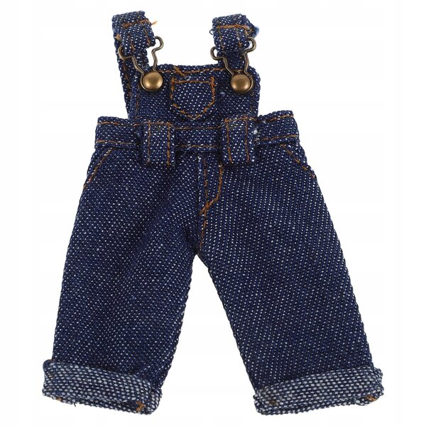 Jeans mit Hosenträgern für 1/12 Puppen, dunkelblau, elegant