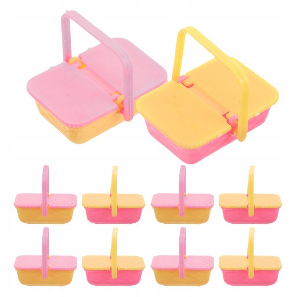 Mini cestini giocattolo in plastica colorati per giochi di ruolo e casa delle bambole