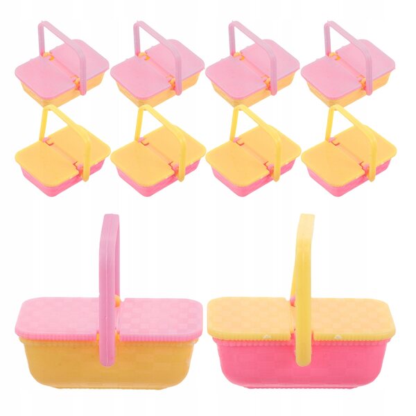 Mini cestini giocattolo in plastica colorati per giochi di ruolo e casa delle bambole