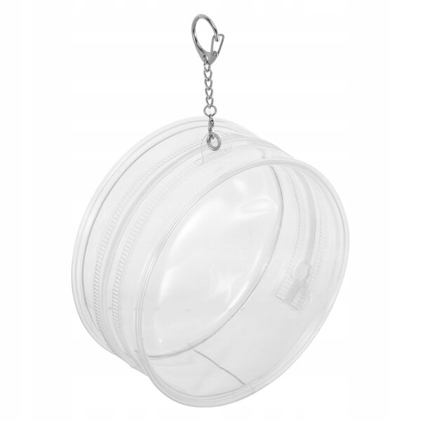 Transparente PVC-Puppentasche mit Organizer und Schlüsselring, schützend und leicht