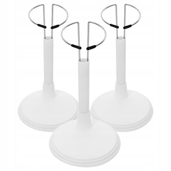 Stativi bianchi per esposizione bambole e giocattoli in plastica set da 3