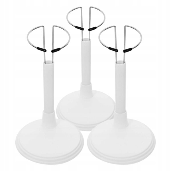 Stativi bianchi per esposizione bambole e giocattoli in plastica set da 3