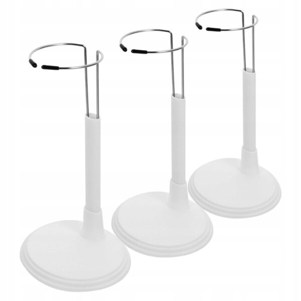 Stativi bianchi per esposizione bambole e giocattoli in plastica set da 3