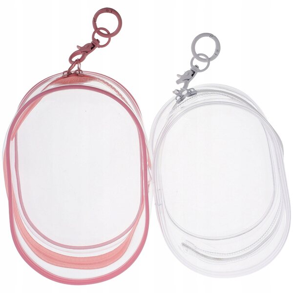 Set aus 2 transparenten Organizern für Minipuppen mit farbigen PVC-Schlüsselringen