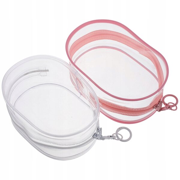 Set aus 2 transparenten Organizern für Minipuppen mit farbigen PVC-Schlüsselringen