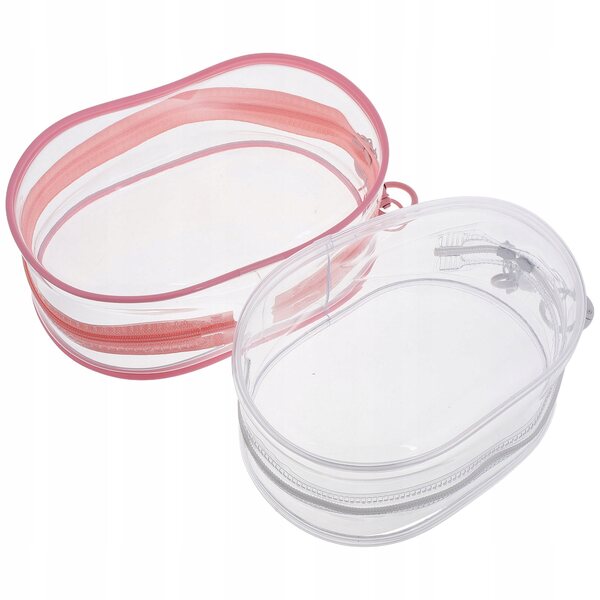Set aus 2 transparenten Organizern für Minipuppen mit farbigen PVC-Schlüsselringen