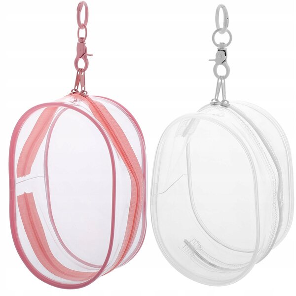 Set aus 2 transparenten Organizern für Minipuppen mit farbigen PVC-Schlüsselringen