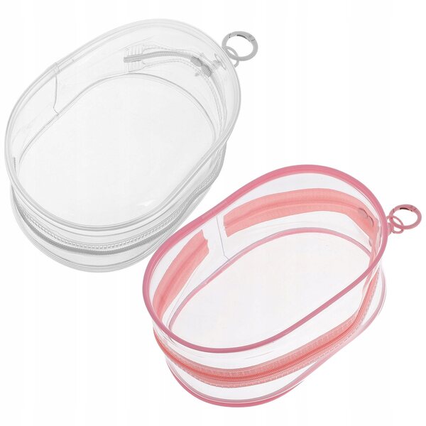 Set aus 2 transparenten Organizern für Minipuppen mit farbigen PVC-Schlüsselringen