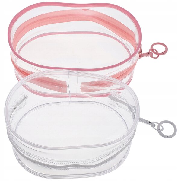 Set aus 2 transparenten Organizern für Minipuppen mit farbigen PVC-Schlüsselringen