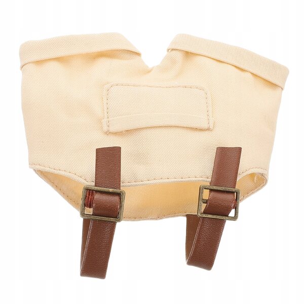 Overall mit Latzhose für 17 cm Puppen, beige, trendiger Denim