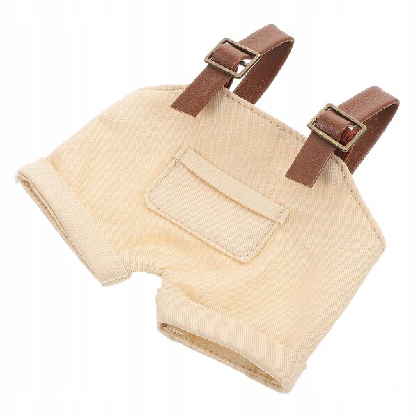 Overall mit Latzhose für 17 cm Puppen, beige, trendiger Denim