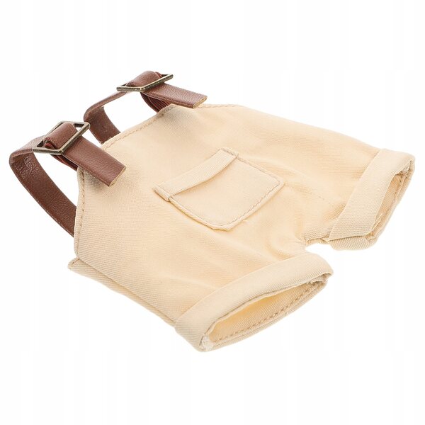 Overall mit Latzhose für 17 cm Puppen, beige, trendiger Denim