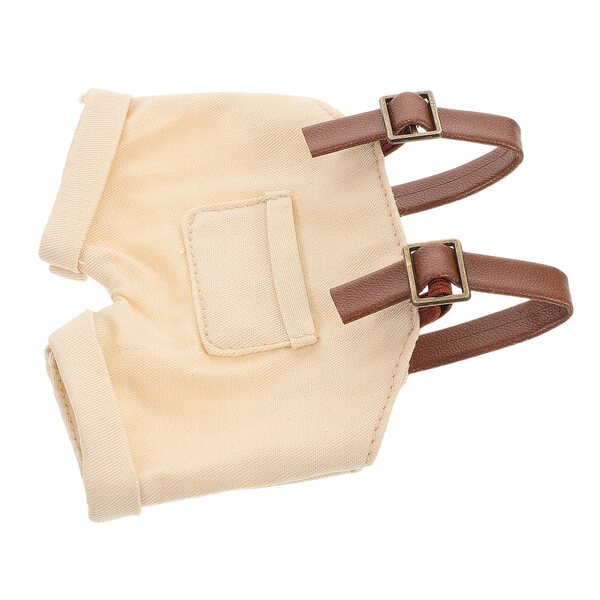 Overall mit Latzhose für 17 cm Puppen, beige, trendiger Denim