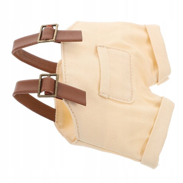 Overall mit Latzhose für 17 cm Puppen, beige, trendiger Denim