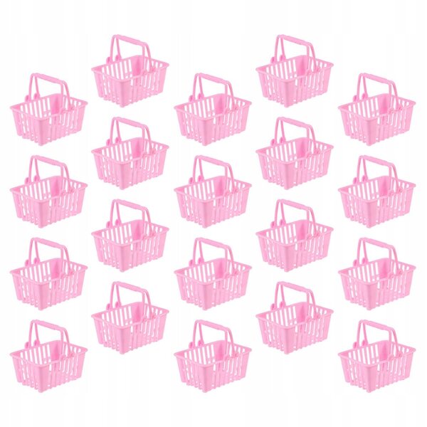 Set mit 20 rosa Mini-Körben für Spiele und Dekorationen, perfekt für Kinder
