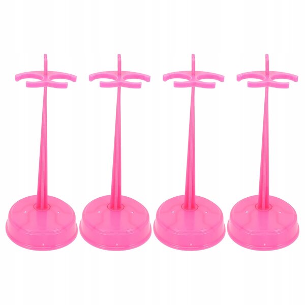 Set mit 15 rosa Puppenständern aus Kunststoff und Metall, widerstandsfähig und praktisch