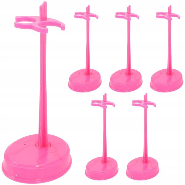 Set mit 15 rosa Puppenständern aus Kunststoff und Metall, widerstandsfähig und praktisch