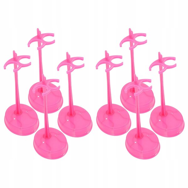Set mit 15 rosa Puppenständern aus Kunststoff und Metall, widerstandsfähig und praktisch