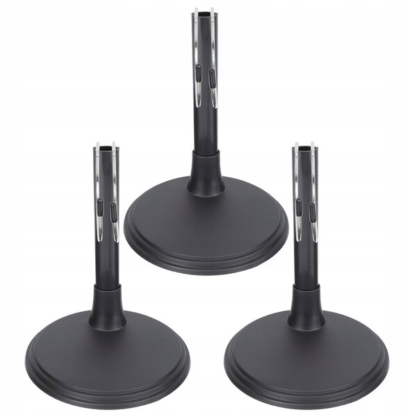 Set 3 Supporti Neri per Bambole 25cm in Acciaio e Plastica Resistenti