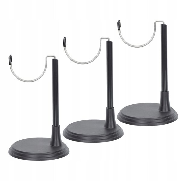 Set 3 Supporti Neri per Bambole 25cm in Acciaio e Plastica Resistenti