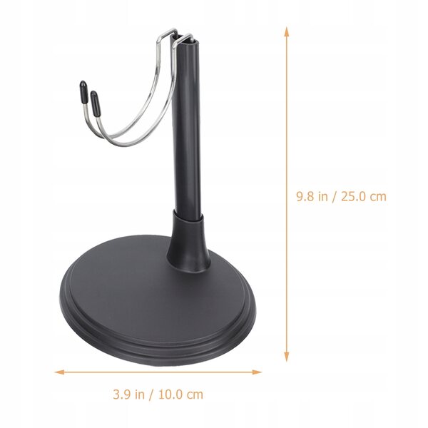 Set 3 Supporti Neri per Bambole 25cm in Acciaio e Plastica Resistenti