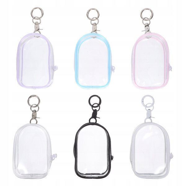 6 Stück transparente Mini-Hüllen mit Schlüsselanhänger für Minifiguren und Schlüsselringe