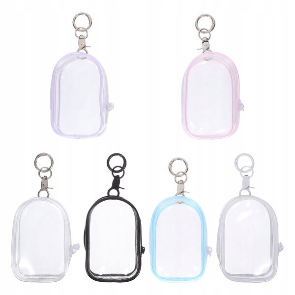 6 Stück transparente Mini-Hüllen mit Schlüsselanhänger für Minifiguren und Schlüsselringe