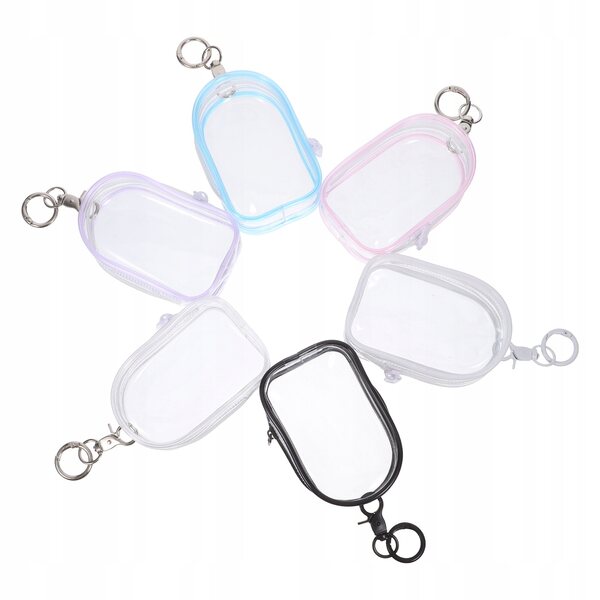 6 Stück transparente Mini-Hüllen mit Schlüsselanhänger für Minifiguren und Schlüsselringe