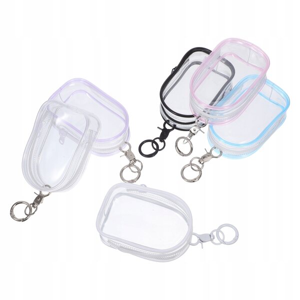 6 Stück transparente Mini-Hüllen mit Schlüsselanhänger für Minifiguren und Schlüsselringe