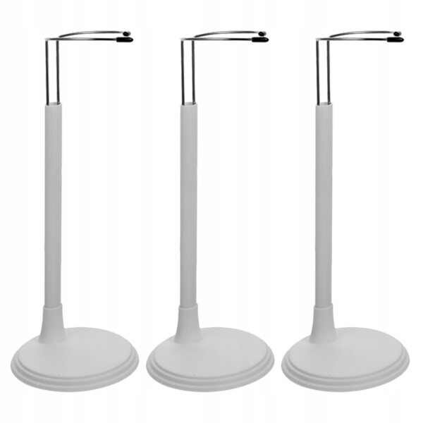 Set 3 Supporti Portatili in PVC Bianchi per Esposizione e Conservazione Bambole