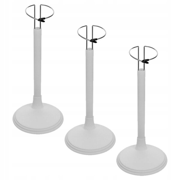 Set 3 Supporti Portatili in PVC Bianchi per Esposizione e Conservazione Bambole