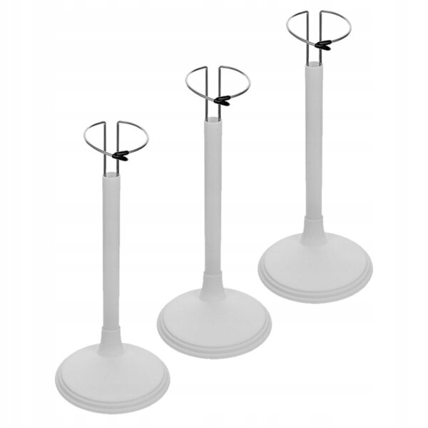 Set 3 Supporti Portatili in PVC Bianchi per Esposizione e Conservazione Bambole