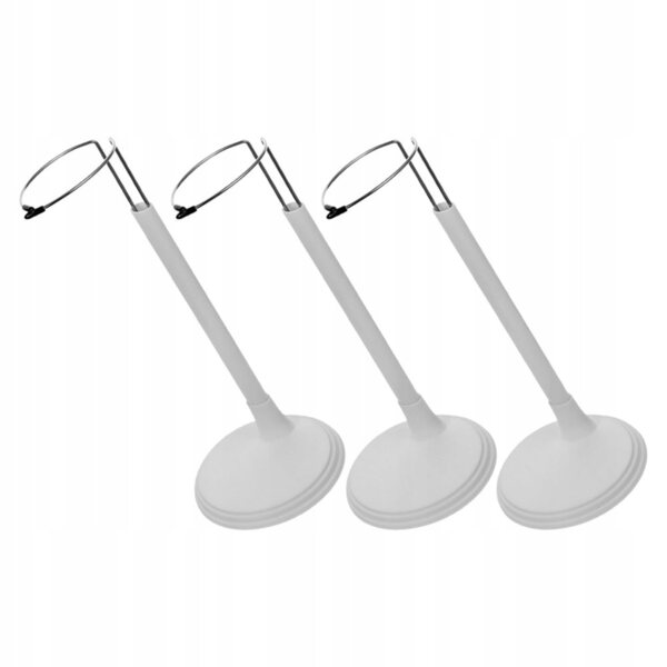 Set 3 Supporti Portatili in PVC Bianchi per Esposizione e Conservazione Bambole